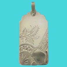 Large Antique Aesthetic Movement Sterling Silver Aide Memoire Pendant by D.S. Spaulding Co