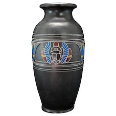 Large Ceramic Japanese Vase with Egyptian Motifs 1920’s