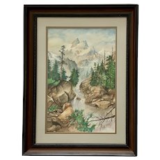Lloyd Rogers, Rocky Mountain Stream Landscape Watercolor Painting