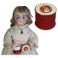 Lovely Antique Mini Box w Santa Christmas Motif for Doll Accessories!