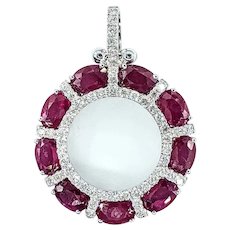 Luxurious Ruby & Diamond Circle Pendant