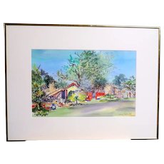Mary Dice Pettit (American 1920 - 2008)  - Original Signed/Dated Impressionist Watercolor "Tranquil Times"
