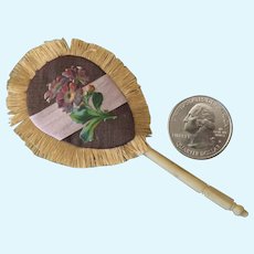 Miniature Silk Fan with Bone Handle for your French Fashion Doll