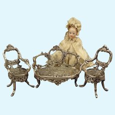 Miniature Sterling Parlor Set for Doll House