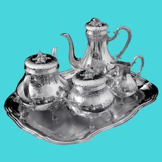 Parent, 5pc. Louis XVI Antique French 950 Sterling Silver Tea Set