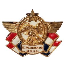 Patriotic E Pluribus Unum Pin For Kay Dunhill by Accessocraft with Eagle Motif