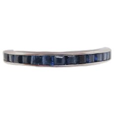 Platinum and Channel Set Blue Sapphire Eternity Band