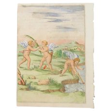 Published 1571 -  Gods Of Love (Cupids or Amori) - From First Edition of Cartari's Le imagini de i dei de gli antichi - Images of the Gods.