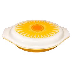 Pyrex Daisy Divided Casserole Dish and Lid