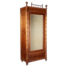 R.J. Horner Aesthetic Movement Faux Bamboo Armoire & Bedside Table