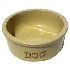Robinson Ransbottom Yelloware Pottery Dog Bowl