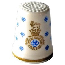 Royal Doulton Bone China Thimble - Royal Doulton Logo - Made in England
