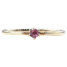 Ruby & 14K Gold Solitaire Stacking Ring