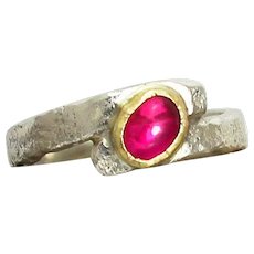 A Ruby Sterling Silver Mans or Womans Ring