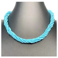 Sleeping Beauty Turquoise and 18k Gold Multistrand Necklace