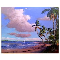 SPECIAL SALE - Established Listed Contemporary Artist MARK STANFORD - Larger Signed Original Pallette Knife Oil Painting - "Rio Mar" -