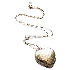Sterling Silver Large Four Photo Puffy Heart Locket