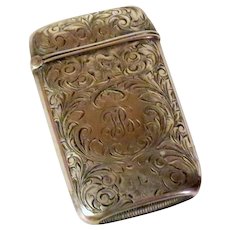 Sterling Silver Match Safe with Floral Motif