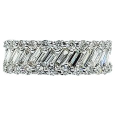 Stunning 14kw Angled Baguette Diamond Ring