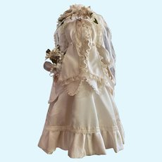 Stunning 4 Piece Fashion Doll's Bridal Dress, 6 Piece Underwear Set, Shoes, Stockings, Bridal Veil & Bouquet