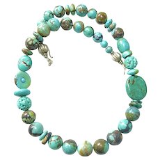 Stunning Large Natural Chinese Turquoise Necklace