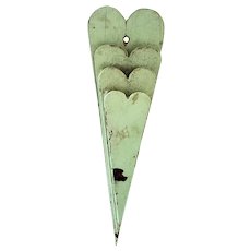 Unique Vintage Folk Art Heart Shaped Hanging Knife Holder/Box