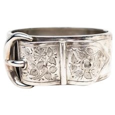 Victorian Silver Engraved Buckle Bracelet