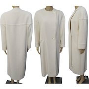 Vintage 1960s Coat | Winter White Coat | Full Length Coat | 60s Coat | New Look | Tailored | Couture | High Fashion
