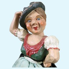 Vintage  Austrian Half Doll Bottle Lady