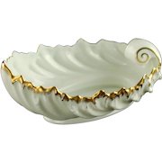 Vintage Boehm Porcelain Seashell Bowl with Hand Painted Gilt Accents