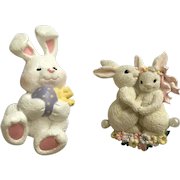 Vintage Easter Bunny Rabbit Brooch Pins