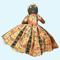 Vintage Folk Art Sockinette Topsy Turvy Doll
