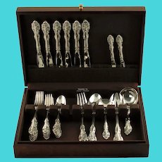 Vintage Gorham Sterling Silver La Scala 24 Piece Service for 6 with 5 Piece Hostess Set & 2 Master Butter Knives