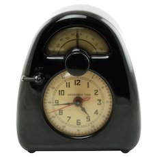 Vintage Isamu Noguchi Measured Time Black Bakelite Clock and Kitchen Timer Model