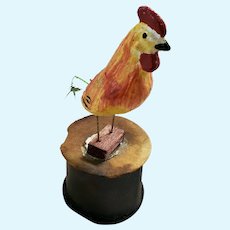 Vintage Papier Mache Rooster Chicken Candy Container