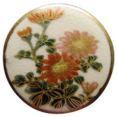 Vintage Satsuma Flower Button