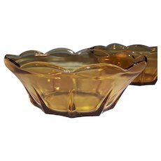 Vintage Swedish Modern Honey Gold Amber Serving Bowl   (2 Avail)
