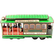 Vintage Tin Toy Trolley Train Car Municipal Railway 504 San Francisco Bay Taylor
