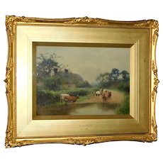 Watercolor of Cows in a Landscape by B.D. Sigmund