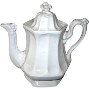 White Ironstone Prize Bloom Teapot circa 1853