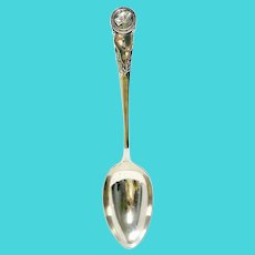 Wire Haired Fox Terrier Dog Sterling Silver Large Serving Spoon c.1927