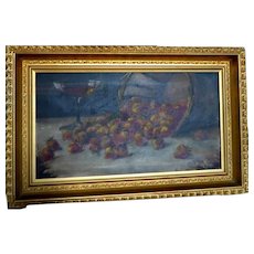 * SPECIAL SALE * 19th Century Oil on Canvas Still Life In Ornate Frame