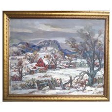 *  SPECIAL SALE  *  "Winter In New England" -Original Signed Oil Painting - 20th Century - American School
