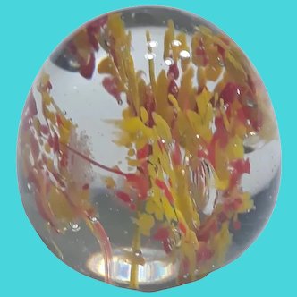 Yellow and red paperweight