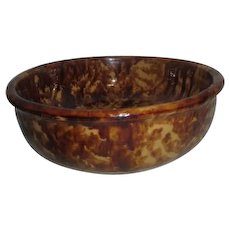 Yellow Ware Bowl with Brown Sponge Accenting