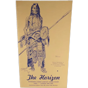 Horizon Restaurant Vintage Menu with Charles Russell Buffalo Hunter, Sioux Indian Sketch