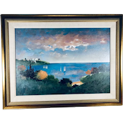 Untitled coastal scene - signed, original oil on canvas (Max Hayslette)